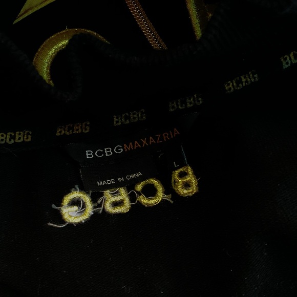 Large BCBG Maxazria Full Zip Black Gold Track Jacket Y2K - Picture 13 of 13